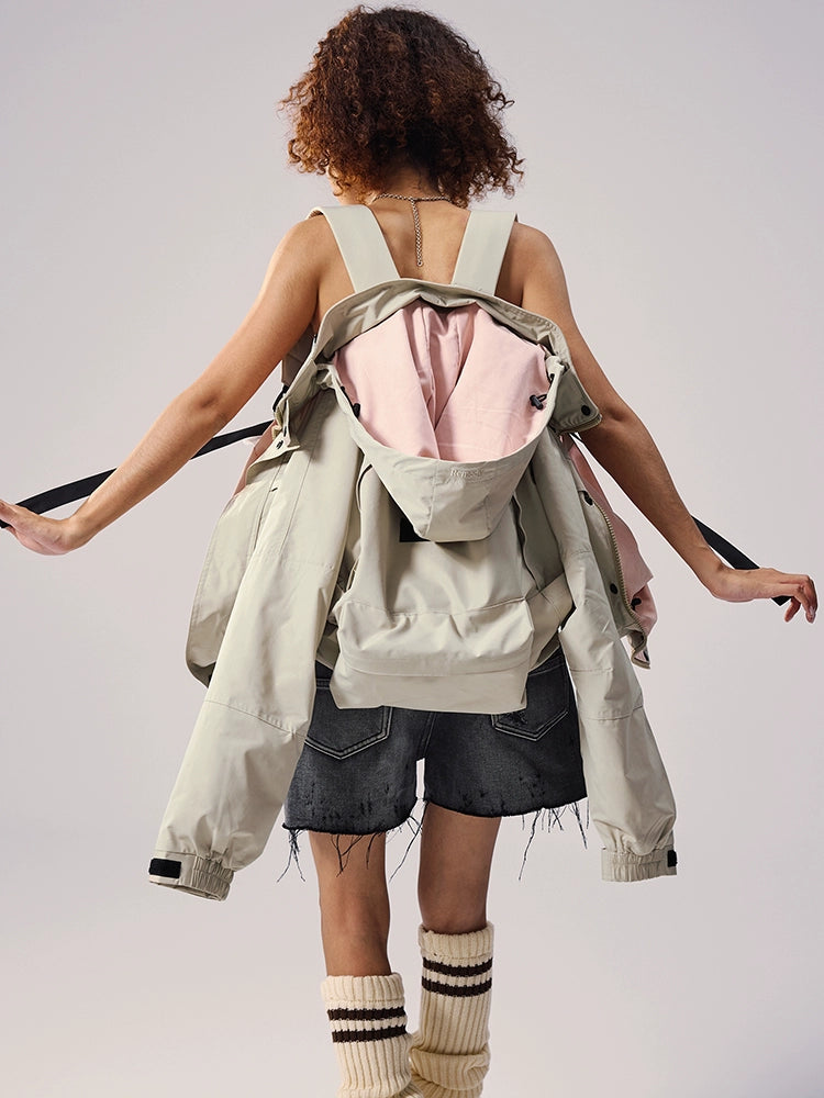 Remedy Backpack Design Hooded Windbreaker Jacket | Face 3 Face
