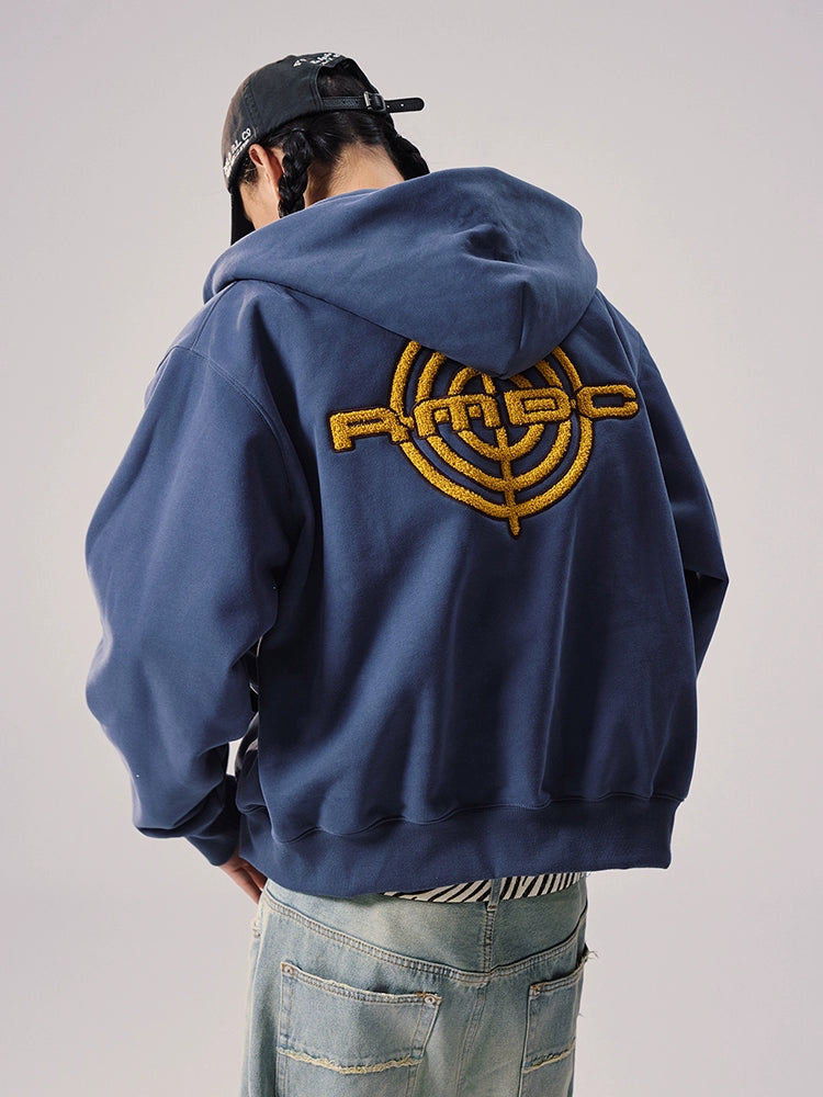 Remedy Terry Embroidery Zip Up Hoodie | Face 3 Face