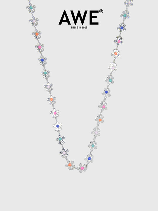 AWE Rainbow Small Daisy Chain Necklace | Face 3 Face