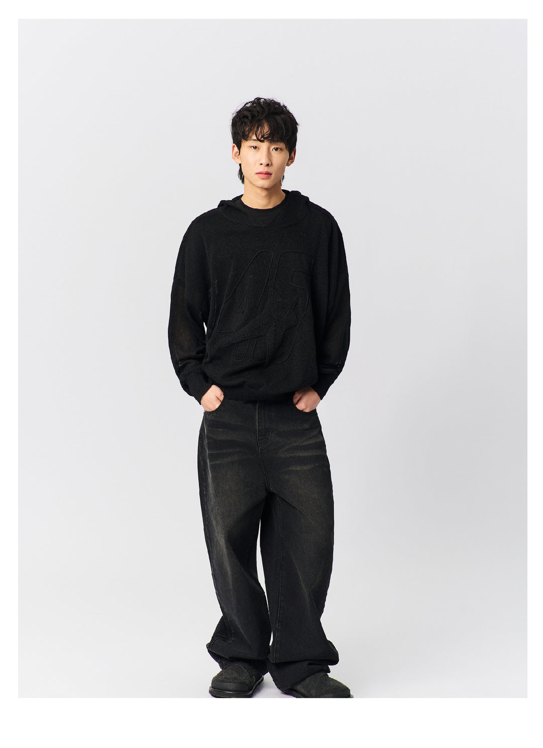 S45 Star Logo Mesh Knit Hoodie | Face 3 Face