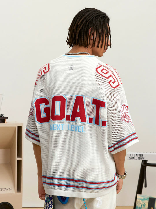 Small Town Kid Mesh Knit V Neck Rugby Jersey | Face 3 Face