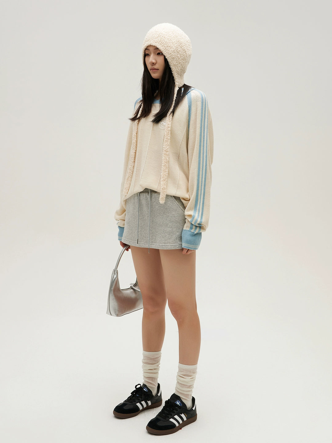 VOTE Multicolor Striped Polo Collar Knit Sweater