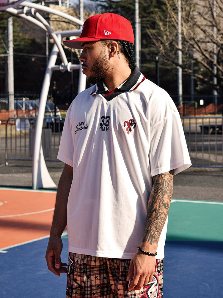 JUST VIBE Logo Soccer Jersey Polo Shirt | Face 3 Face