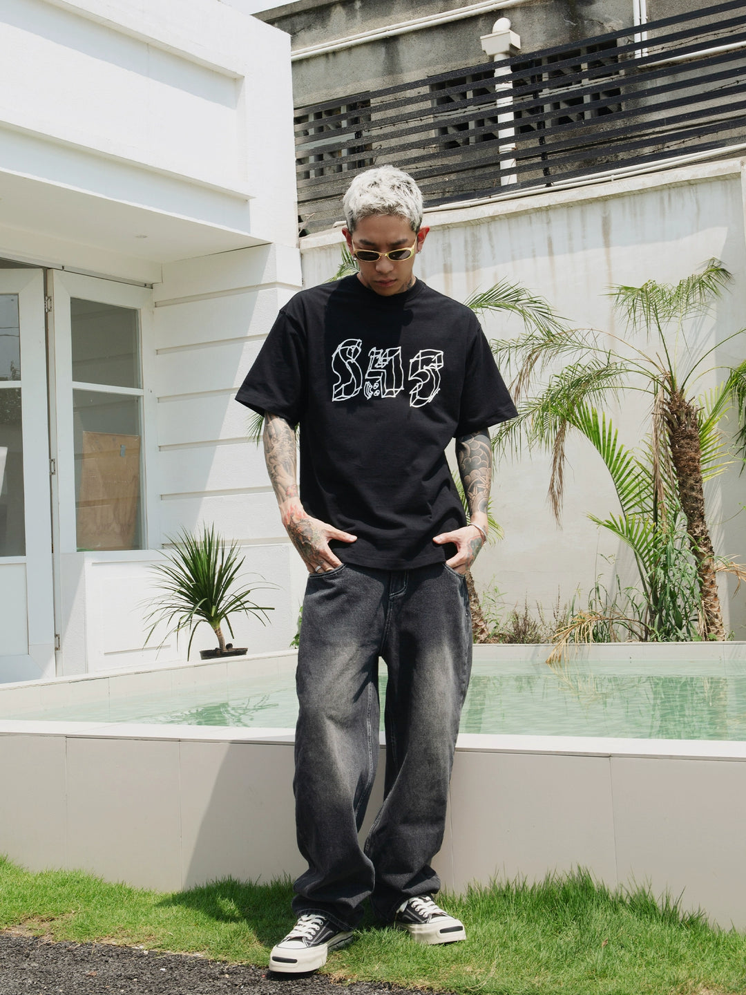 S45 Hand Painted Logo Print Tee | Face 3 Face