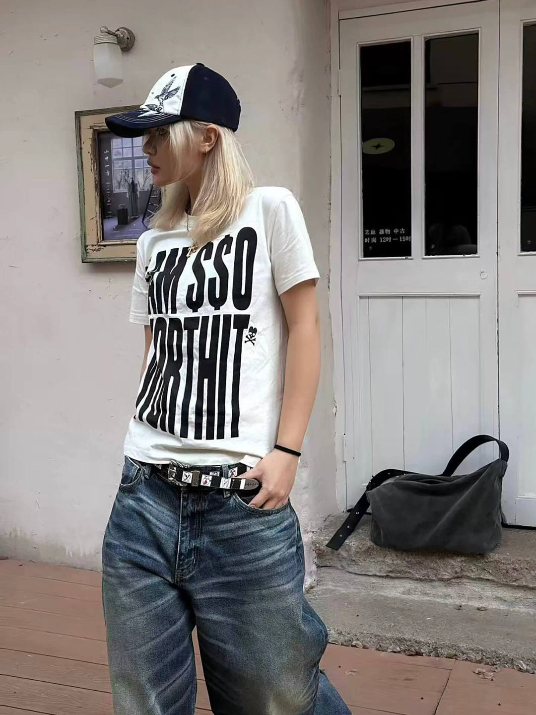 ANTIDOTE Heart and Skull Slogan Print Washed Short Sleeve Tee | Face 3 Face