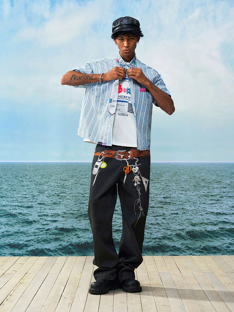 YADcrew Photorealistic Horsehair Belt Print Pants | Face 3 Face