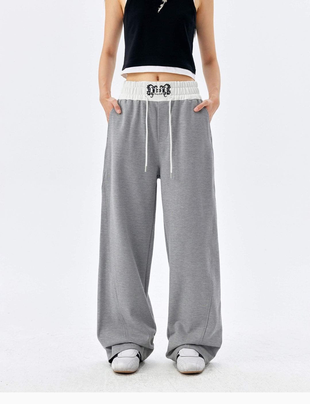 MEDM Color Block Waistband Sweatpants | Face 3 Face