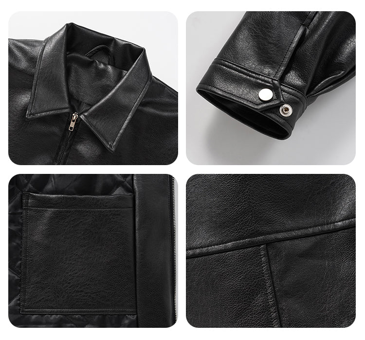 F3F Select Basic PU Leather Motorcycle Jacket | Face 3 Face