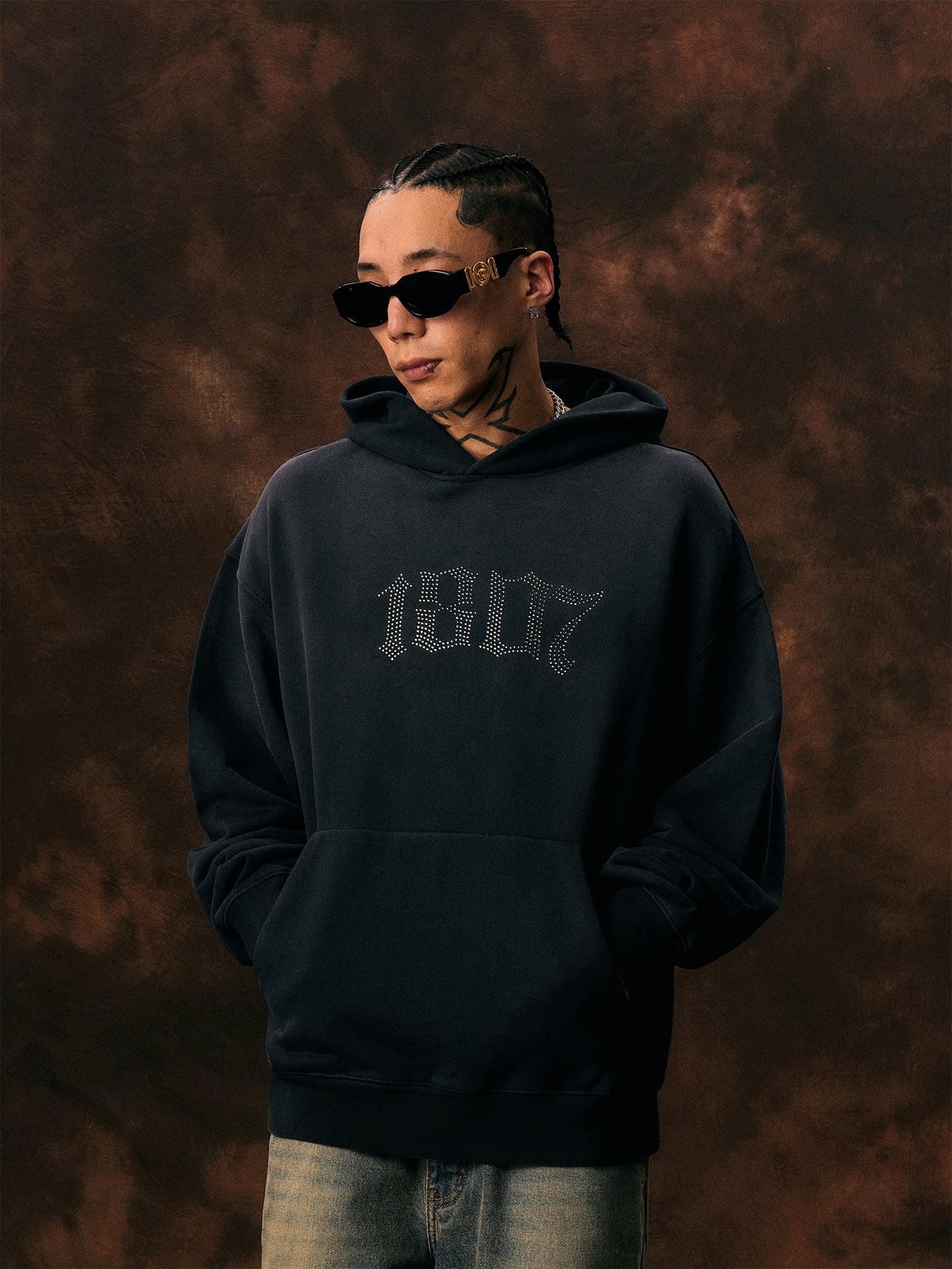 1807 Logo Rhinestone Hoodie | Face 3 Face