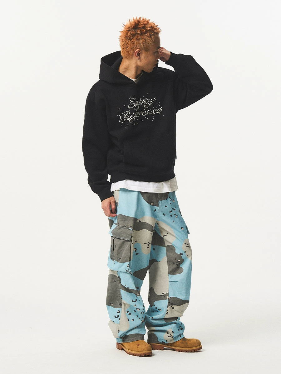 EMPTY REFERENCE Blue Camouflage Work Cargo Pants | Face 3 Face