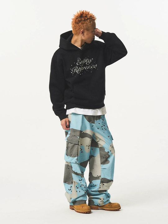 EMPTY REFERENCE Blue Camouflage Work Cargo Pants | Face 3 Face