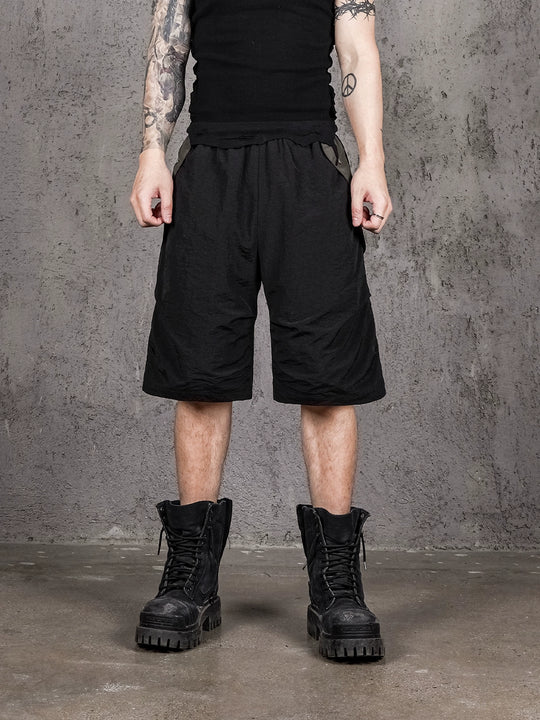 UNDERWATER Curved Mesh Patchwork Nylon Shorts | Face 3 Face