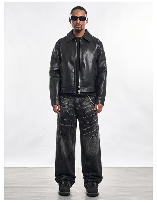 F3F Select Cat Whisker Washed Distressed Baggy Jeans | Face 3 Face