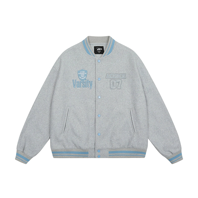 Racer varsity jacket | Achock College Embroidery Varsity Jacket | Face 3 Face