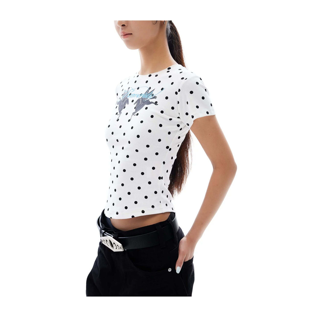 KARMANISTIC All Over Dot Chest Pegasus Print Short Sleeve Tee | Face 3 Face