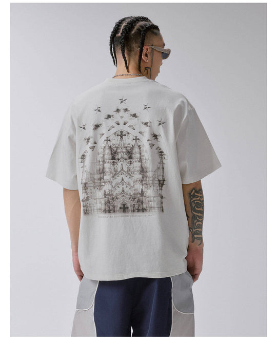 F2CE Church Graphic Print Washed Short Sleeve Tee | Face 3 Face