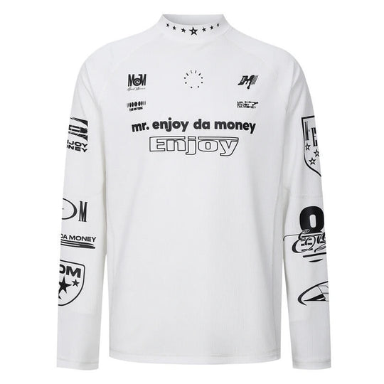 MEDM Multi Logo Print Quick Dry Long Sleeve Sports Tee | Face 3 Face