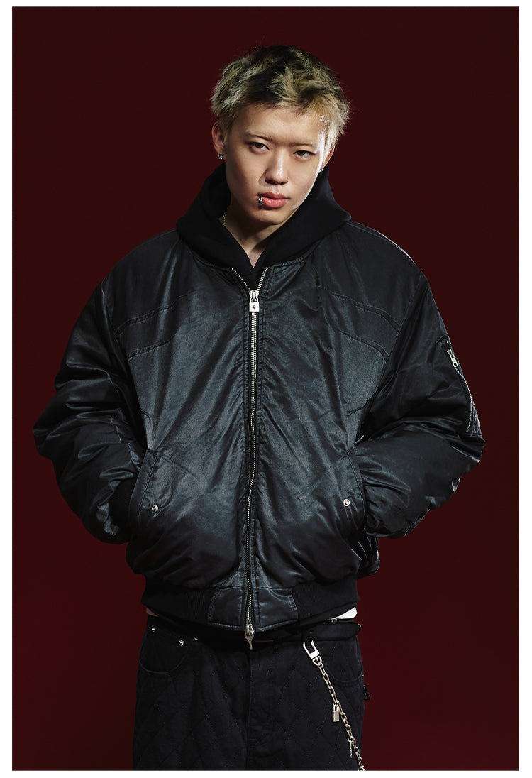 Remedy Pleated Back Design MA-1 Bomber Jacket | Face 3 Face