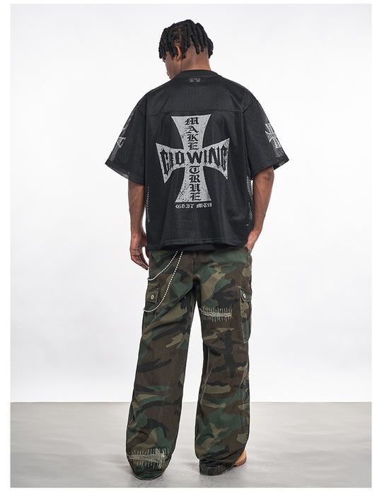 F3F Select Cross Print Mesh Jersey | Face 3 Face