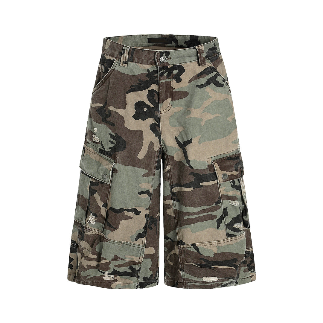 F3F Select Multi Pocket Camouflage Baggy Shorts | Face 3 Face