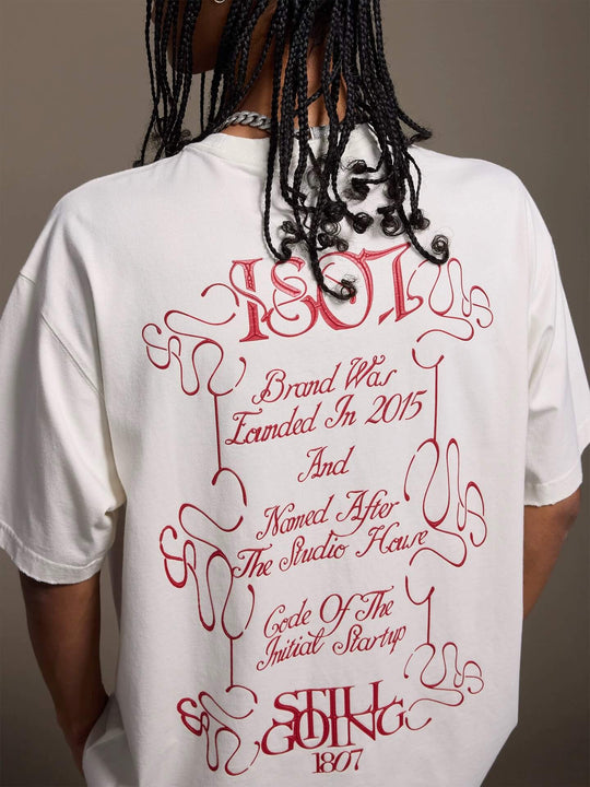 1807 Floral Message Logo 3D Print Distressed Short Sleeve Tee | Face 3 Face