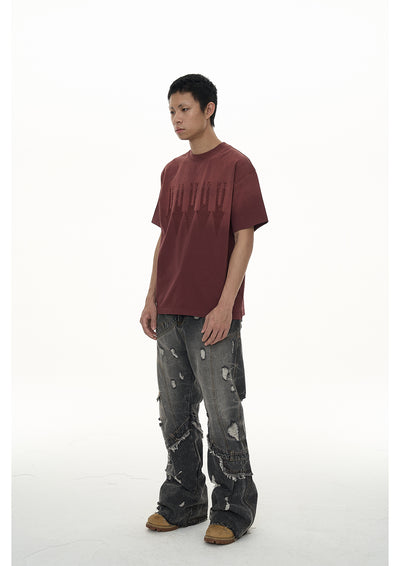 EVILKNIGHT(EK) Arrow Print Old Wash Basic Tee | Face 3 Face