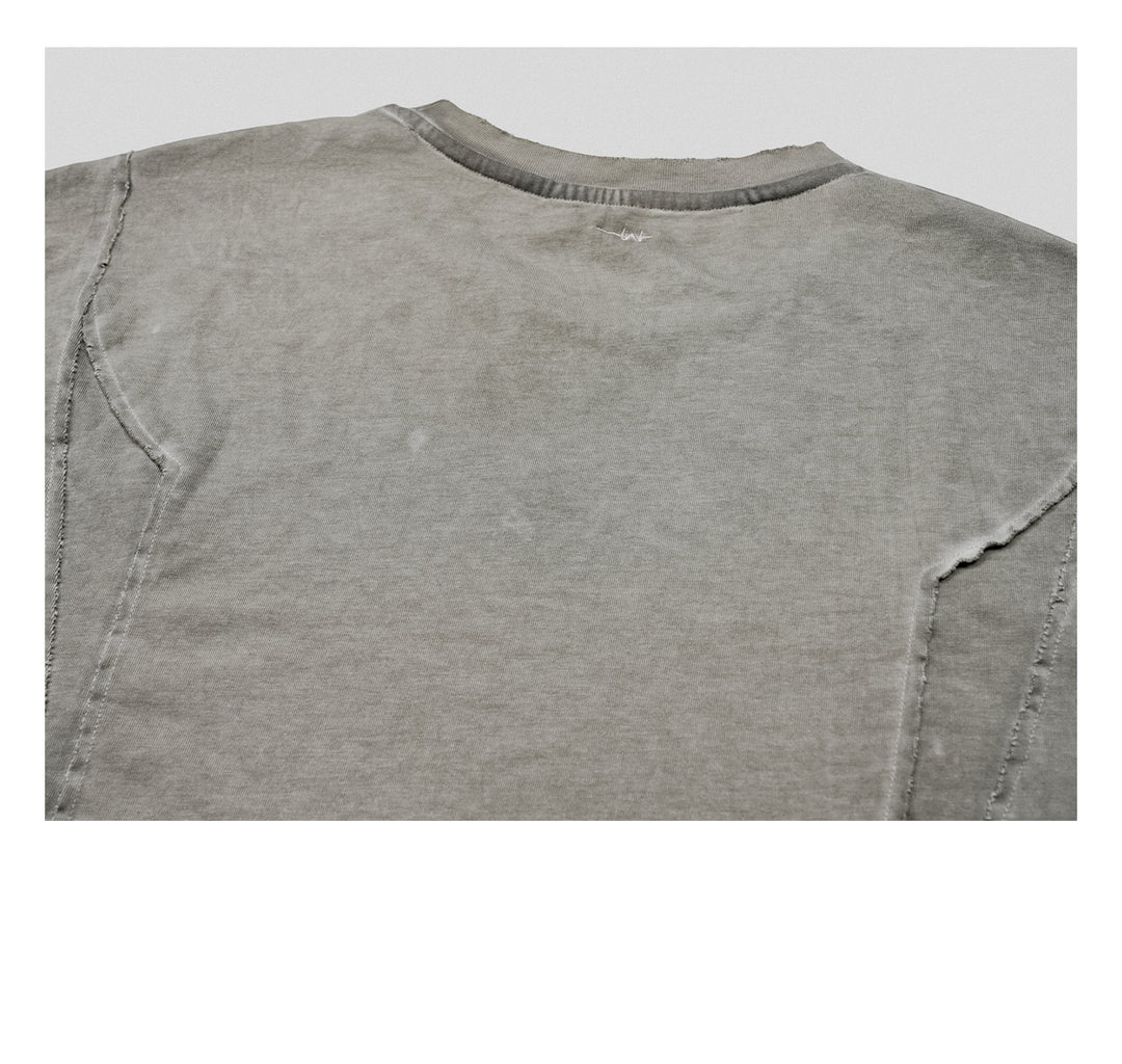 UNDERWATER Gray Sand-Washed Faded Deconstructed Tee | Face 3 Face