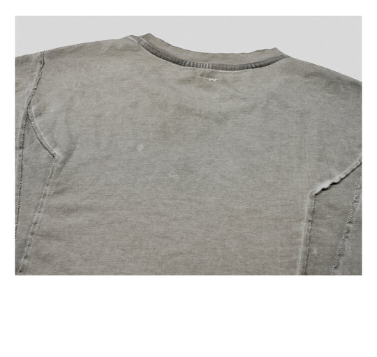 UNDERWATER Gray Sand-Washed Faded Deconstructed Tee | Face 3 Face