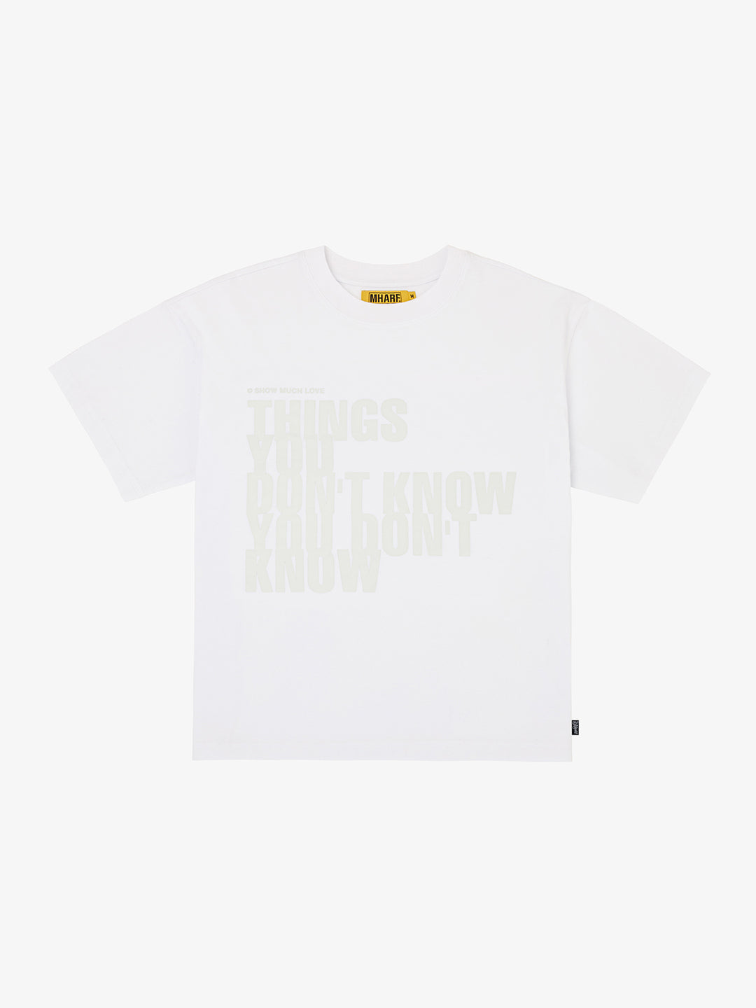 MHARF THINGS YOU DON'T KNOW Overlap Print Tee | Face 3 Face