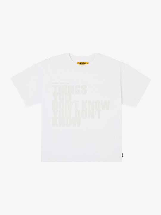 MHARF THINGS YOU DON'T KNOW Overlap Print Tee | Face 3 Face