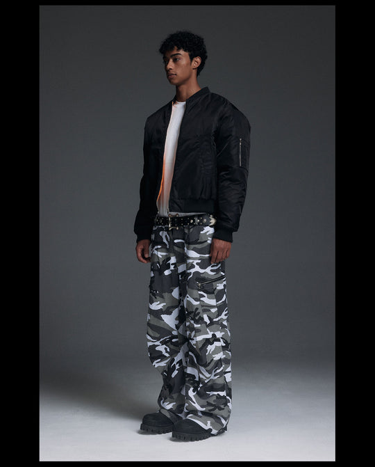 NOVACAM Black Short MA-1 Bomber Jacket | Face 3 Face