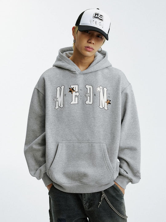 MEDM Star Logo Leather Patch Hoodie | Face 3 Face