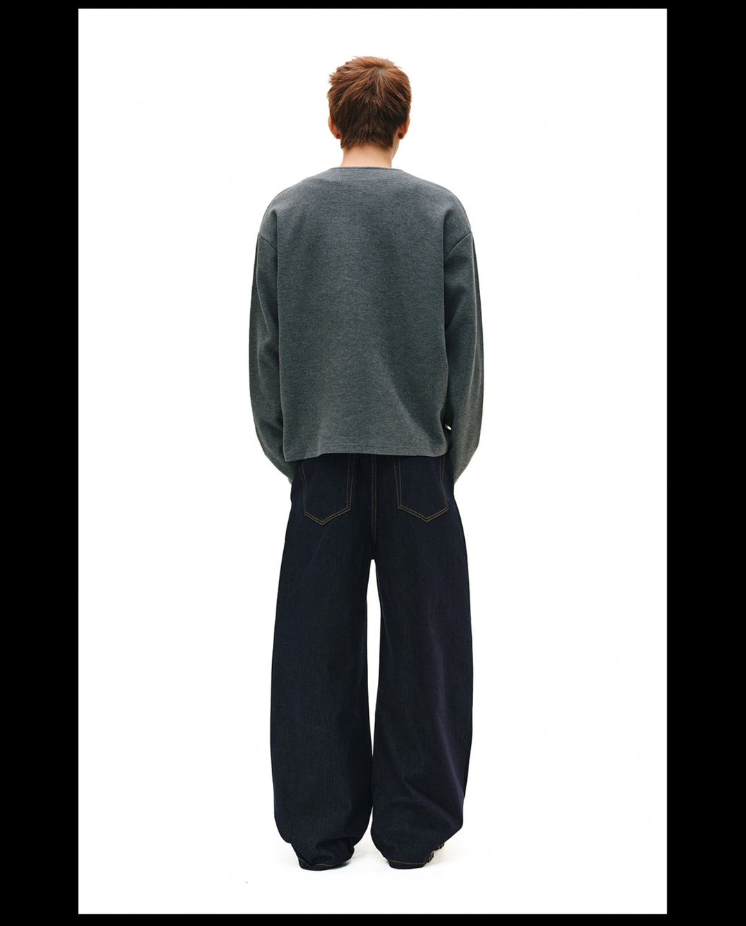 NOVACAM Waffle Vintage Print Zip Long Sleeve Tee | Face 3 Face