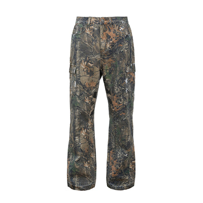 UNTILWERICH Camouflage Withered Leaves Micro Cargo Pants | Face 3 Face