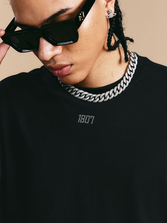 1807 Crystal Rhinestone Logo Long Sleeve Tee | Face 3 Face