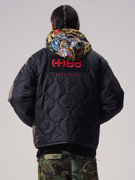 Remedy Patch Embroidered Quilted Military Jacket | Face 3 Face
