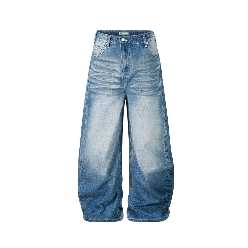 S45 Slanted Panel Curved Washed Jeans | Face 3 Face