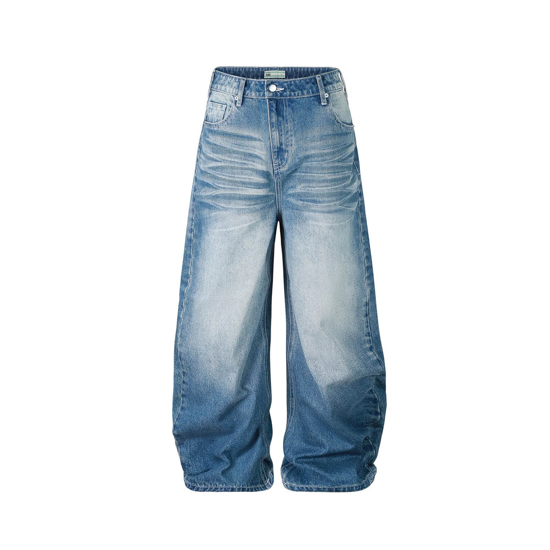 S45 Slanted Panel Curved Washed Jeans | Face 3 Face