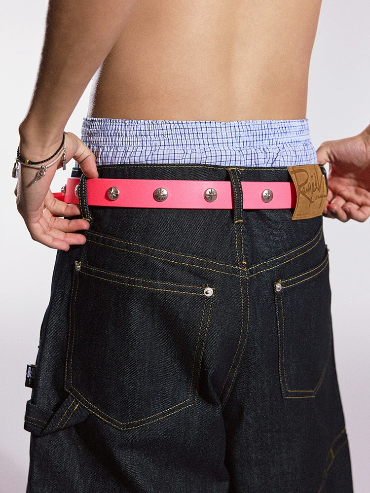 Remedy Neon Metal Studded Leather Belt | Face 3 Face