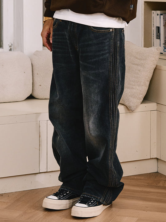 Remedy Washed Side Striped Jeans | Face 3 Face