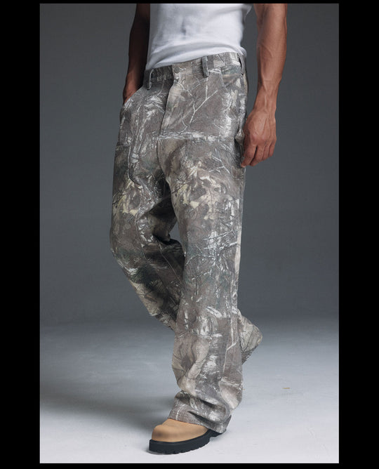 NOVACAM Tree Camo Double-Knee Flared Painter Pants | Face 3 Face