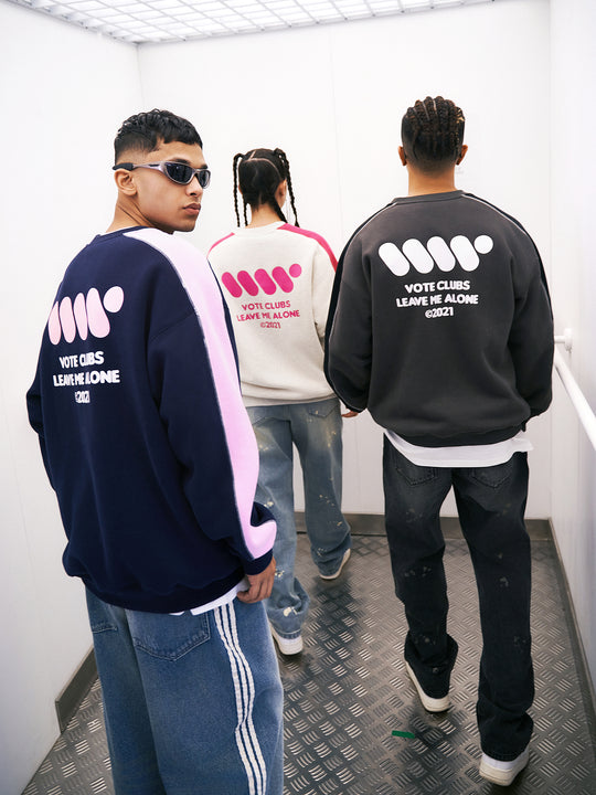 VOTE VVVVOTE Color Blocked Striped Sweatshirt