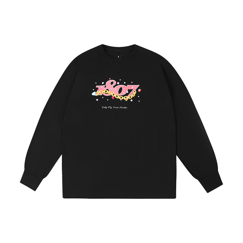 1807 Still Going Diamond Logo Print Long Sleeve Tee | Face 3 Face