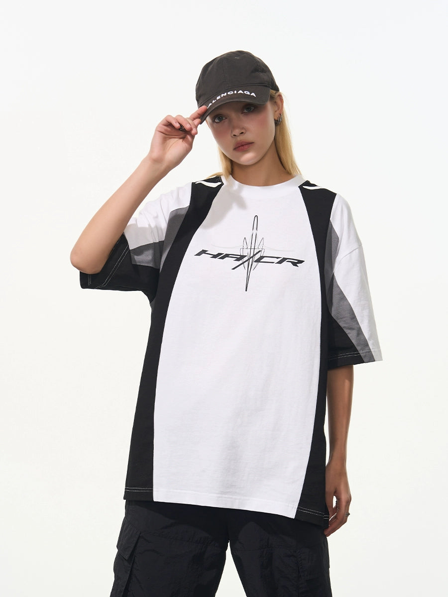 Harsh and Cruel Colorblock Racing Printed Tee