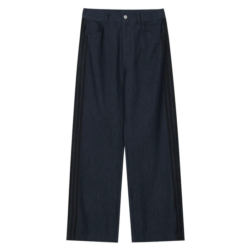 MEDM Stripe Line Denim Sport Pants | Face 3 Face