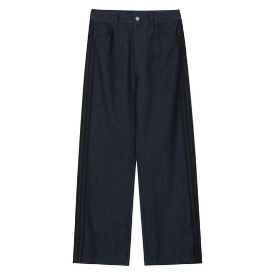MEDM Stripe Line Denim Sport Pants | Face 3 Face
