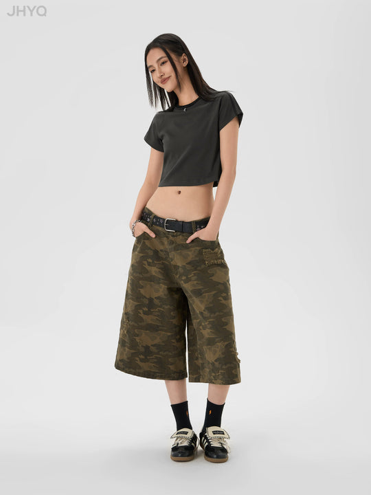 JHYQ Camouflage Print Baggy Work Shorts