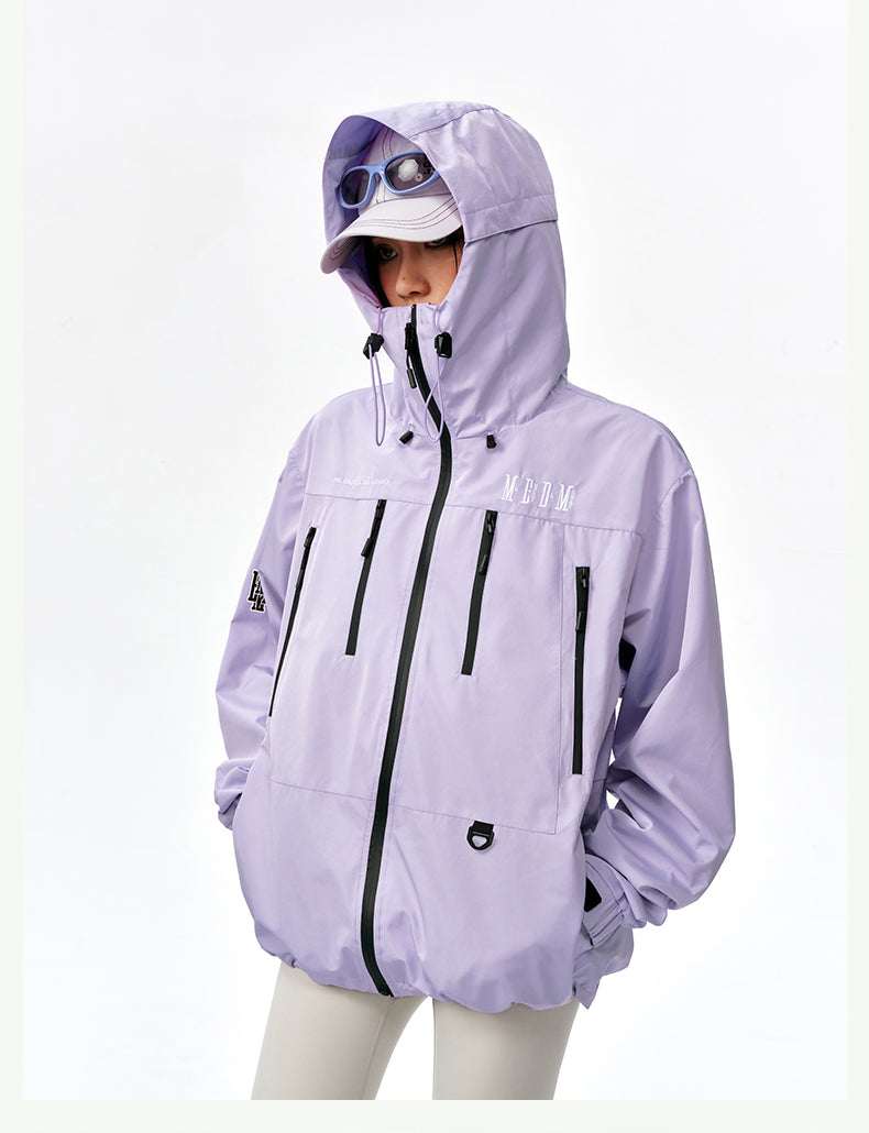 MEDM Basic Logo Embroidered Hardshell Jacket | Face 3 Face