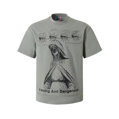 YADcrew "Young And Dangerous" Patch Embroidery Printing Tee | Face 3 Face