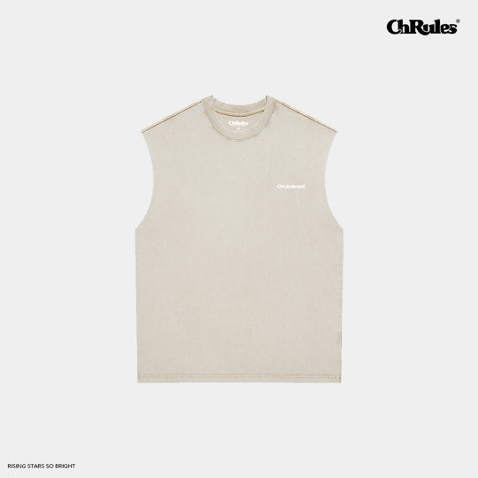 Cashrules / CHRULES Washed Vintage Logo Sleeveless Tee | Face 3 Face